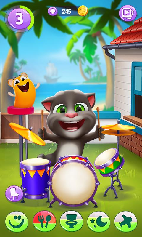  talking tom 2 Take care of the cat