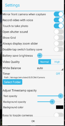 Timestamp Camera setting