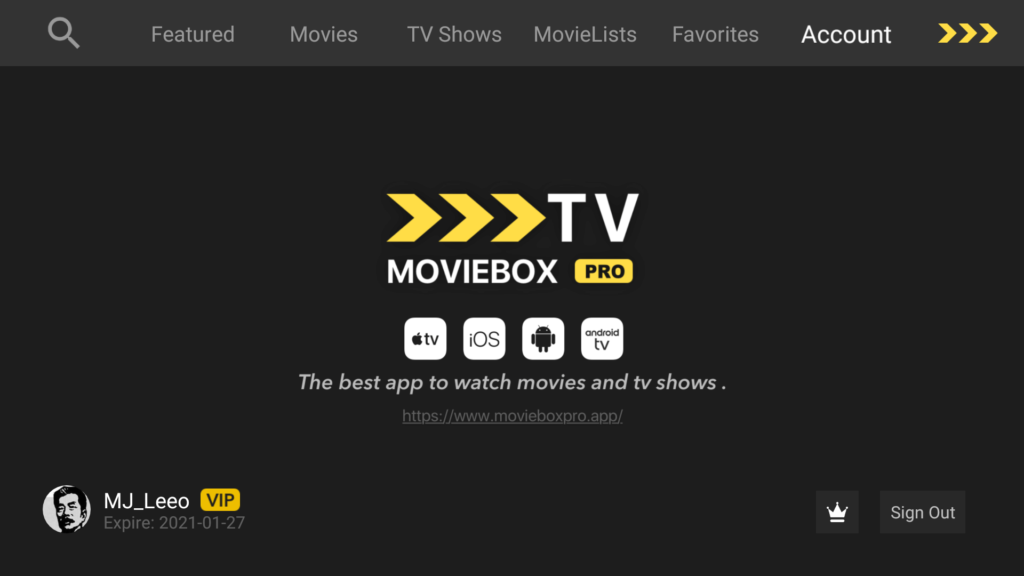 Movie Box Pro Android TV